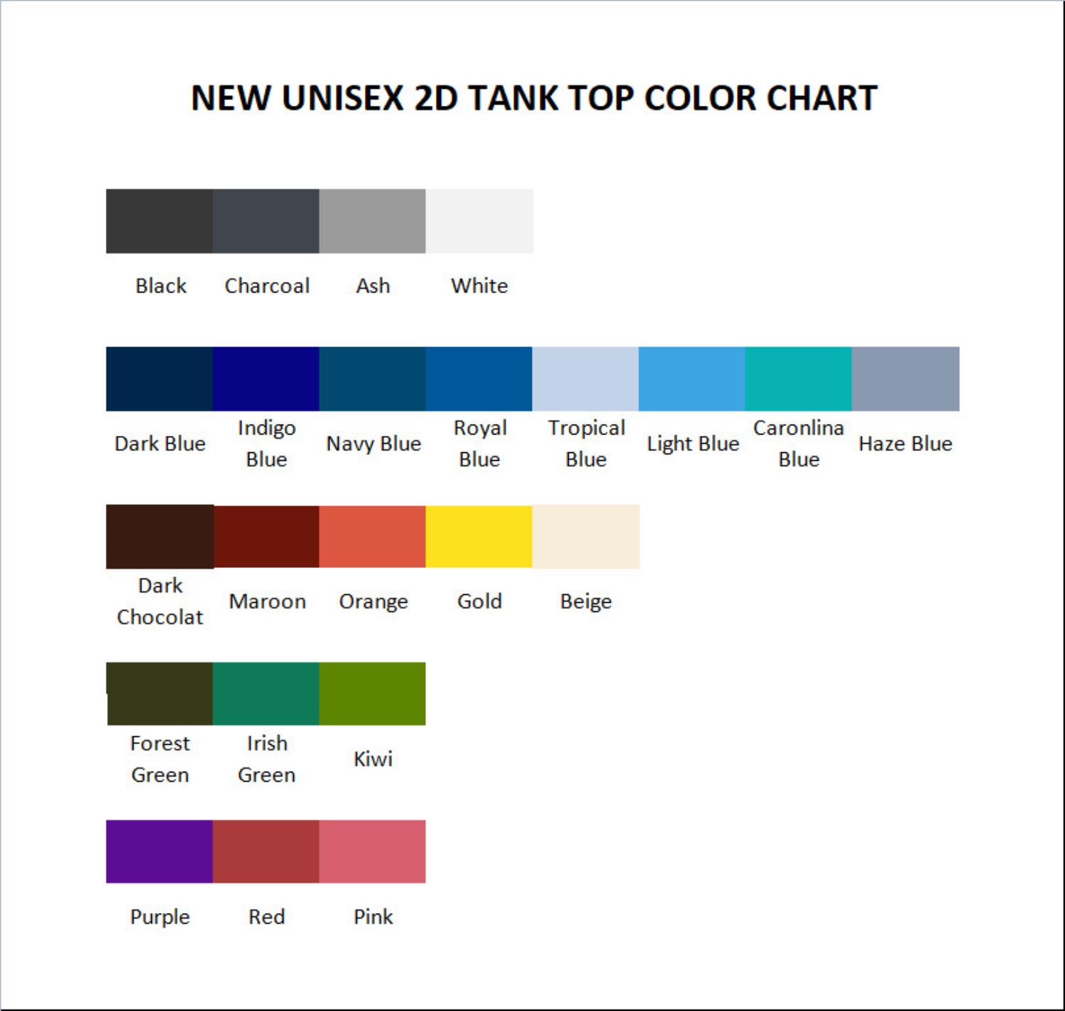 tank top color chart - Red Dead Redemption 2 Merch