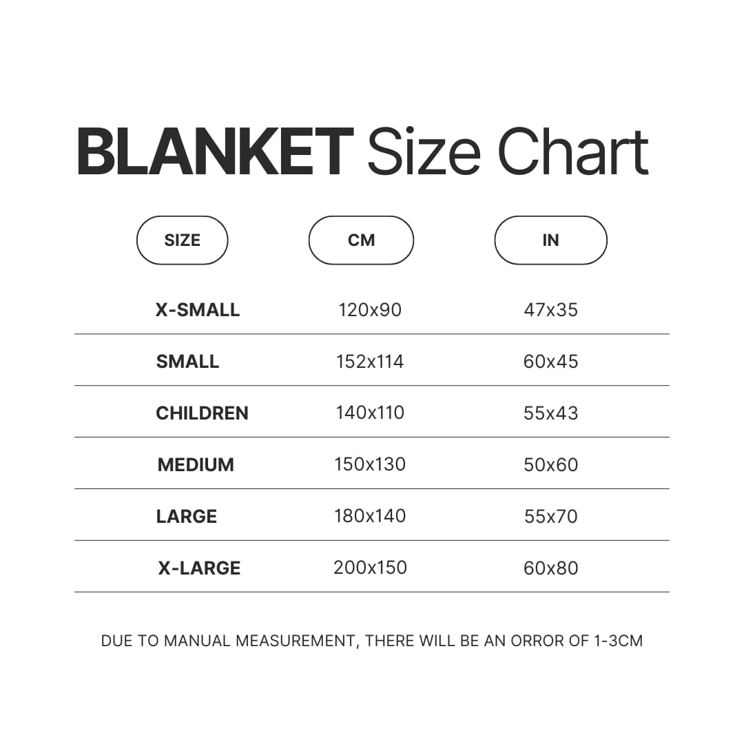 Blanket Size Chart - Red Dead Redemption 2 Merch