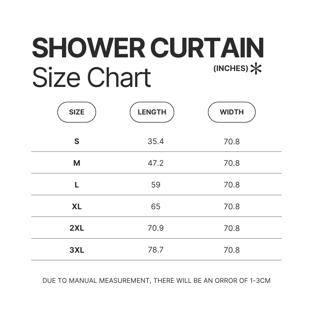 Shower Curtain Size Chart - Red Dead Redemption 2 Merch